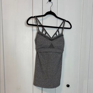 Lululemon Grey Criss cross back Strappy racerback workout top - 6